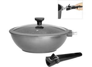 4020728199486 - Wok STONELINE Imagination Plus Pfannen Gr Ø 30 cm + Höhe 10 cm grau (anthrazit) Woks einzigartige Steinpartikel-Beschichtung Ø 30 cm Induktion