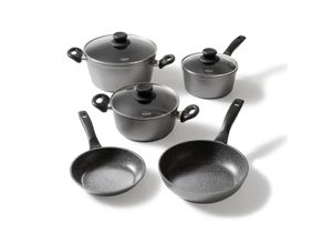 4020728502897 - STONELINE Topf-Set Aluminium (Set 5-tlg Bratentopf 20 cm Kochtopf 20 cm Kasserolle 18 cm Pfanne 20 24 cm) Induktion schwarz