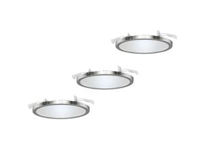 4020856856619 - Lightme - LM85661 Aqua LED-Einbauleuchte 3er Set led GX53 18 w Blattsilber (glänzend)