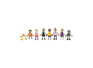 4020972124265 - Wooden Flexible Doll Family with Baby 8 pcs