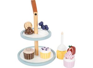 4020972124340 - - Wooden Play Food Etagere with Cupcakes 13 pieces