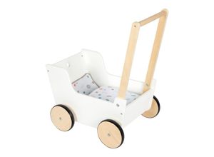 4020972124968 - - Wooden Push Doll Carriage Little Button