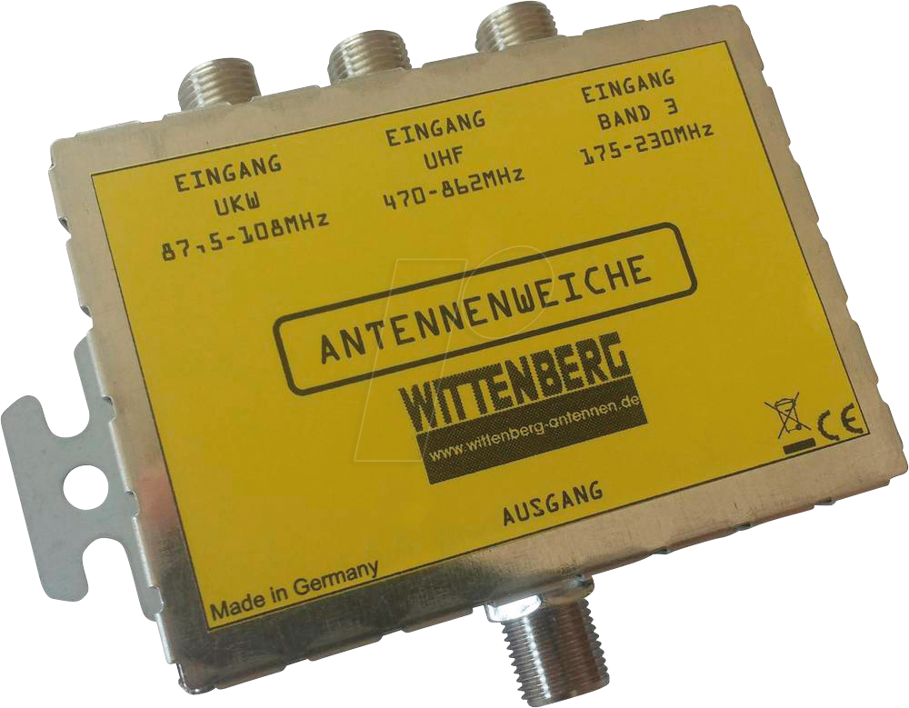 4021064031089 - Wittenberg Antennen 3 in 1 Antennenweiche UKW DAB+ UHF 4021064031089 - Wittenberg Antennen 3 in 1 Antennenweiche UKW DAB+ UHF