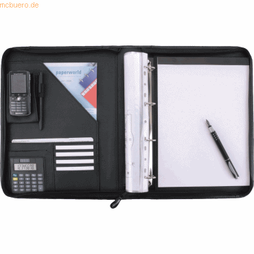 4021068300273 - Konferenzmappe Reggio schwarz 36X28X5cm mit 4 Lochsystem