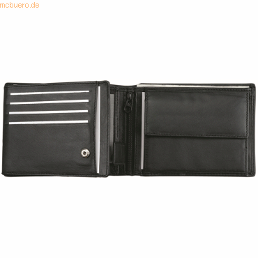 4021068421565 - Geldbörse Querformat 12x9x2cm Leder schwarz