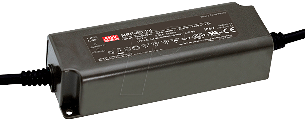 4021087025775 - NPF-60-36 LED-Treiber LED-Trafo Konstantspannung Konstantstrom 60 W 167 A 216 - 36 V DC nicht dimmbar PFC-Schaltkreis Überlastschutz
