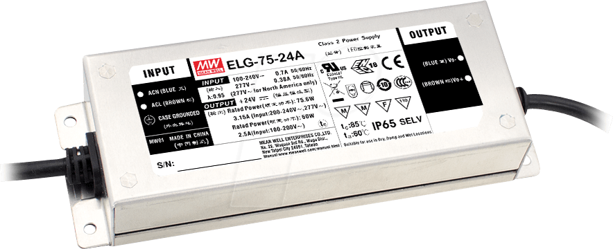 4021087037648 - ELG-75-36A-3Y LED-Treiber Konstantspannung Konstantstrom 756 W 21 A 18 - 36 V DC dimmbar PFC-Schaltkreis Überlastschutz Möbelzulassung 1 St