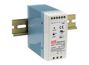 4021087038669 - DRA-60-24 Hutschienen-Netzteil (DIN-Rail) 24 v dc 25 a 60 w Anzahl Ausgänge1 x Inhalt - Mean Well