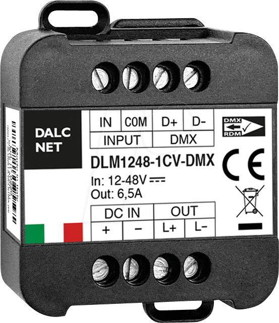 4021087091077 - DLM1248-1CV-DMX - LED-Dimmer PWM 12 V - 48 V 65 A CV DMX Push