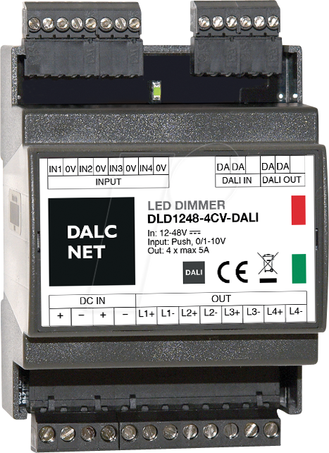 4021087091107 - DLD1248-4CV-DALI - LED-Dimmer PWM 12 V - 48 V 5 A CV DALI 4 Ausgänge