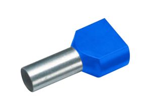 4021103824047 - 18 2404 Zwillings-Aderendhülse 075 mm² Teilisoliert Blau 100 St - Cimco