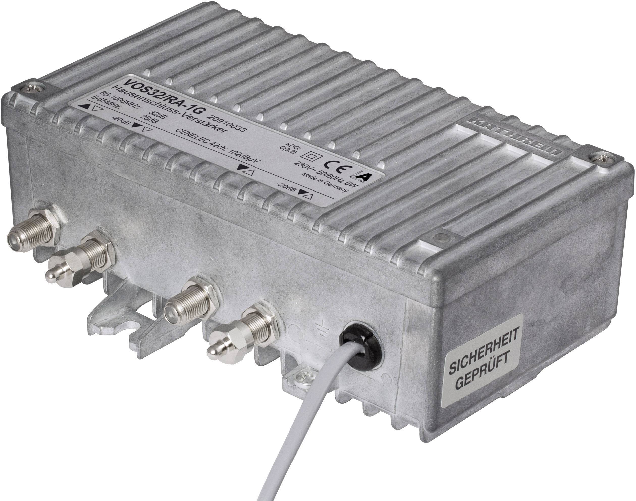 4021121521492 - Hausanschlussverstärker 1Eing 1Ausg 32dB 28dB Rück F-Conn eingebautes Netzteil VOS32RA-1G - Kathrein