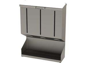 4021177298928 - Spenderbox für Einweghandschuhe aus Edelstahl 3 Entnahmeöffnungen kaiserkraft