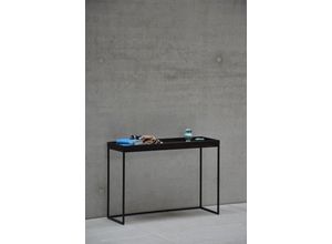 4021224204858 - Konsolentisch JANKURTZ pizzo Tische Gr B H T 100 cm x 70 cm x 34 cm Gestell Stahlrohr pulverbeschichtet schwarz braun (tablett eiche natur) Konsolentische Telefontische in verschiedenen Gestellfarben Breite 100 cm