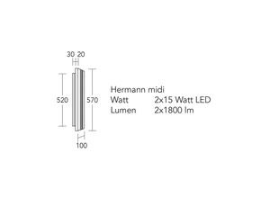 4021273041473 - LED-Wandleuchte Hermann midi eiche geölt dimmbar