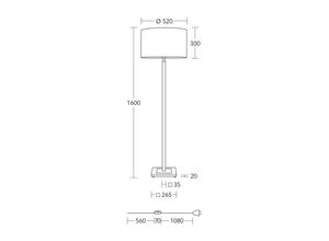 4021273043705 - Stehleuchte Titos Holz weiß 160 cm hoch E27