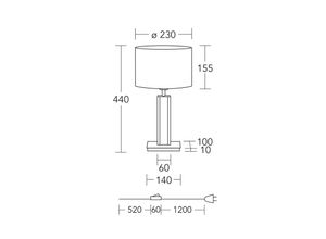 4021273045112 - Tischleuchte Karl G rund Holz Granit weiß E27