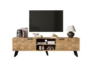 4021285152198 - Redom - Moderner TV-Schrank mit 2 Türen und 2 offenen Fächern – 1605 x 355 x 45 cm