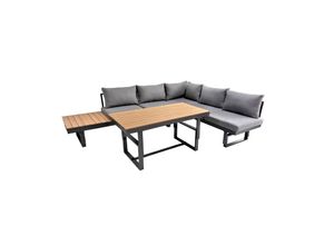 4021472520120 - Largo 2 in 1 Sonnenliege & Loungeset aus Aluminium Anthrazit