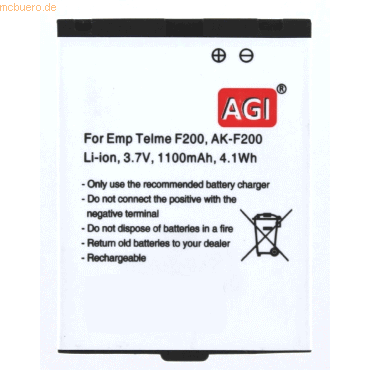 4021499482814 - Akku für Emporia Telme F210 Li-Ion 37 Volt 1100 mAh Schwarz