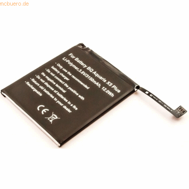 4021499555921 - Akku für Bq AQUARIS X5 PLUS Li-Pol 38 Volt 3100 mAh schwarz