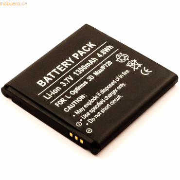 4021499600133 - Akku für LG Electronics C800VL Li-Ion 37 Volt 1300 mAh schwarz 4021499600133 - Akku für LG Electronics C800VL Li-Ion 37 Volt 1300 mAh schwarz