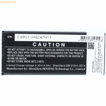 4021499668300 - Akku für Alcatel One Touch 4034 Li-Ion 37 Volt 1200 mAh schwarz