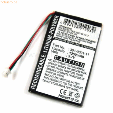 4021499741805 - Akku für Garmin 361-00019-11 Li-Pol 37 Volt 1250 mAh schwarz