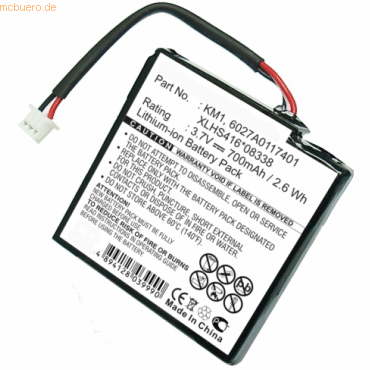 4021499995864 - Akku für Tomtom KM1 Li-Ion 37 Volt 700 mAh schwarz