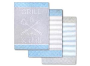 4021523161708 - Geschirrtücher GRILL & chill hellblau grau 500 x 700 cm 4021523161708 3 Stück