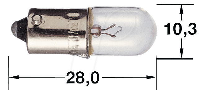 4021553101422 - L 3490B - Signal-Kleinröhrenlampe BA9s T3 1 4 130 V weiß