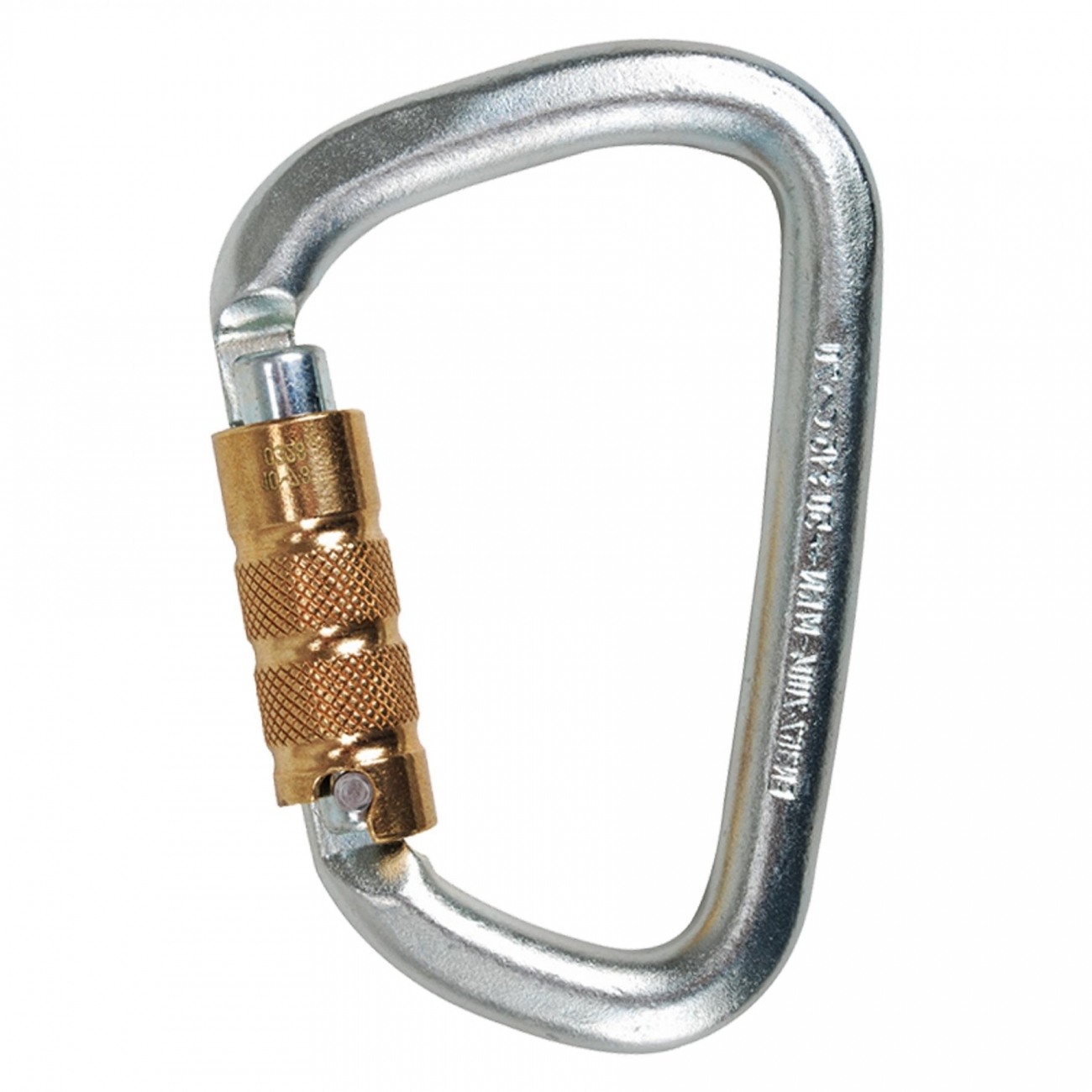 4021573880765 - Karabiner Stahl Triple Lock Arbeitssicherheit 50kN EN 362 Silber