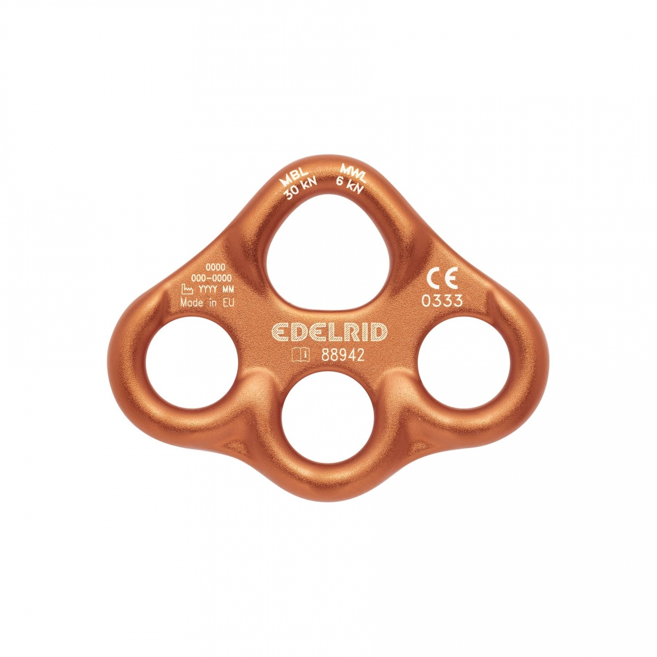 4021573881229 - Mini Rig Anschlagpunktverteiler Kompakt Aluminium Leicht 36 kN Arbeitssicherheit Orange