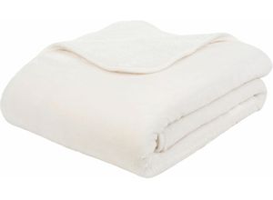 4021626157530 - Wohndecke GÖZZE Premium Cashmere Feeling Wohndecken Gr B L 220 cm x 240 cm weiß (wollweiß) Kunstfaserdecken mit premium Cashmere Feeling Kuscheldecke