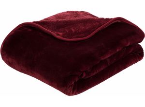 4021626157615 - Wohndecke GÖZZE Premium Cashmere Feeling Wohndecken Gr B L 220 cm x 240 cm rot (bordeau) Kunstfaserdecken mit premium Cashmere Feeling Kuscheldecke