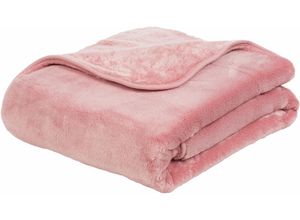 4021626157691 - Wohndecke GÖZZE Premium Cashmere Feeling Wohndecken Gr B L 220 cm x 240 cm rosa (altrosa) Kunstfaserdecken mit premium Cashmere Feeling Kuscheldecke