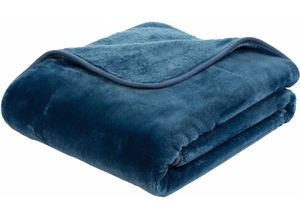 4021626157776 - Wohndecke GÖZZE Premium Cashmere Feeling Wohndecken Gr B L 220 cm x 240 cm blau Kunstfaserdecken mit premium Cashmere Feeling Kuscheldecke