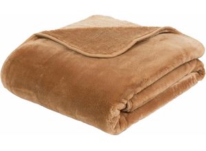 4021626157899 - Wohndecke GÖZZE Premium Cashmere Feeling Wohndecken Gr B L 220 cm x 240 cm gelb (ocker) Kunstfaserdecken mit premium Cashmere Feeling Kuscheldecke