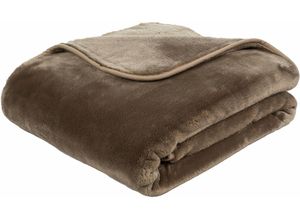 4021626157936 - Wohndecke GÖZZE Premium Cashmere Feeling Wohndecken Gr B L 220 cm x 240 cm grau (taupe) Kunstfaserdecken mit premium Cashmere Feeling Kuscheldecke