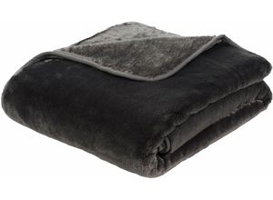 4021626158087 - Wohndecke GÖZZE Premium Cashmere Feeling Wohndecken Gr B L 180 cm x 220 cm grau (anthrazit) mit premium Cashmere Feeling Kuscheldecke