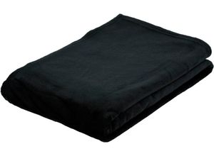 4021626323478 - Wohndecke GÖZZE Memphis Wohndecken Gr B L 220 cm x 240 cm schwarz Kunstfaserdecken in tollen Unifarben Kuscheldecke