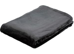 4021626323492 - Wohndecke GÖZZE Memphis Wohndecken Gr B L 220 cm x 240 cm grau (anthrazit) Kunstfaserdecken in tollen Unifarben Kuscheldecke