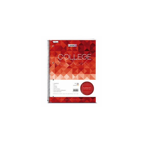 4021666002692 - 5 x Collegeblock College A4+ 160 Blatt 70 g qm 4-fach gelocht k