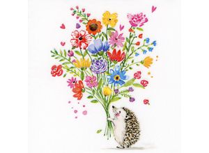 4021766295697 - Papierservietten Igel mit Blume 33 x 33 cm 20 Stück