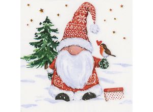 4021766300735 - Papierservietten Wichtel mit Vogel 33 x 33 cm 20 Stück