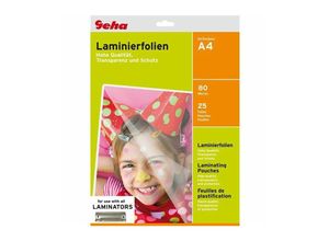 4021808093380 - Laminierfolie 80 Micron A4 glossy 25 Stück - Geha