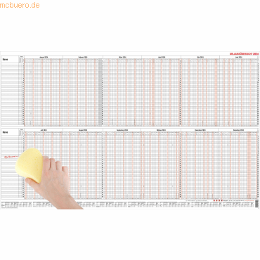 4021819012417 - Urlaubsplaner 12-40MB 12 Monate   1 Seite 985x60cm für 30 Mitarbeiter 2025 4021819012417 Güss