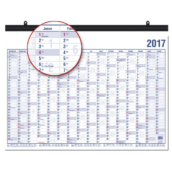 4021819200005 - Plakatkalender 20000 16 Monate   1 Seite 297x21cm (A4 quer) 2025 4021819200005 Güss