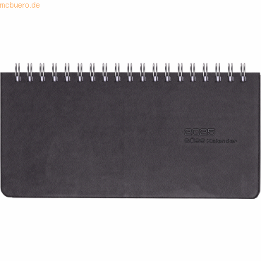 4021819573109 - Tischkalender 17x8cm 1 Woche 2 Seiten schwarz 2023