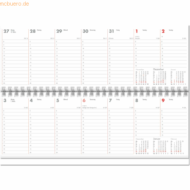 4021819598102 - Querkalender 30x10cm 1 Woche Seite Kalendarium 2023